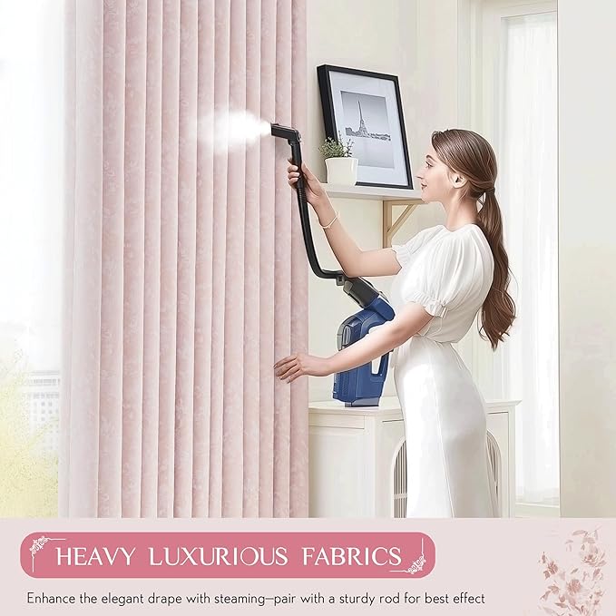 Beauoop Pink Floral Jacquard Blackout Curtains 84 Inches Long 2 Panels for Girls Bedroom Living Room Chenille Flower Room Darkening Thermal Insulated Soundproof Rod Pocket Back Tab Window Drapes 52x84