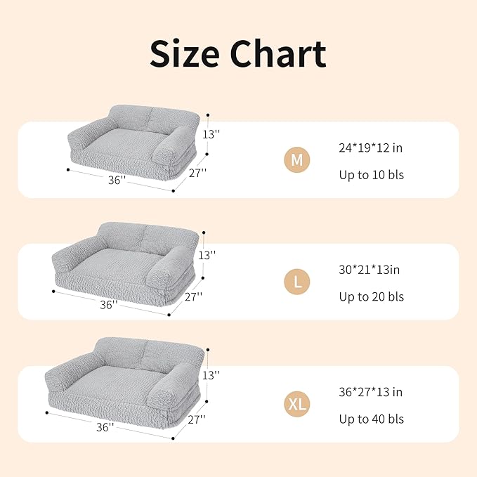 KHONSU PET Orthopedic Dog Sofa for Medium Dogs Plush Dog Couch Chair with Removable Washable Cover, Supportive & Durable Bed for Pets Up to 40lbs-Green
