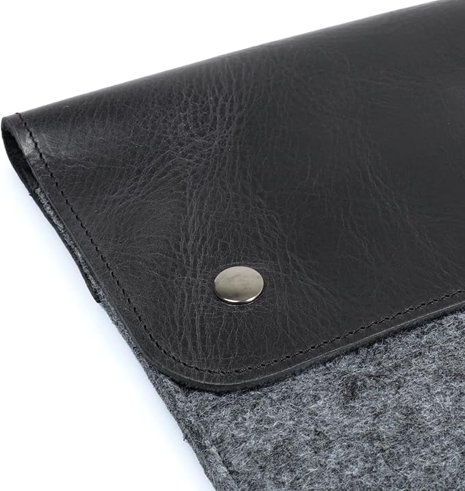 MegaGear Genuine Leather and Fleece MacBook Bag Laptop Sleeve for MacBook Pro and MacBook Air Case - 16 Inch - 15 Inch - 15.5 Inch (M4, M3, M2, M2, M1, Pro & Max) 2020 to 2024 Models