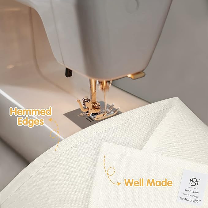 BRILLMAX 6 Pack Ivory Tablecloths 70 x 120 Inch for 6ft or 8ft Rectangle Tables - Rectangular Bulk Linen Polyester Fabric Washable Cloth Cover for Wedding Reception Banquet Birthday Party