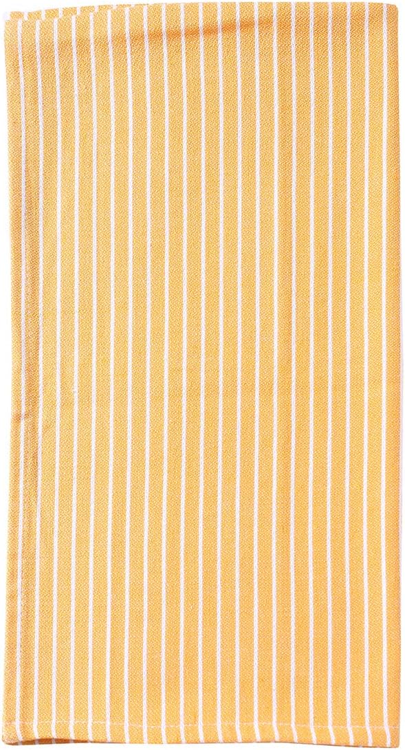 ACCENTHOME Cotton Dish Towels - Absorbent Multi Purpose Kitchen Towel Set of 4, Geometric Print Yellow, 20x28