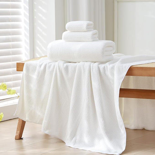 Akzpe 40x80 Inches Bath Sheets Towels for Adults Oversized Bath Towels Extra Large Luxury Super Soft Absorbent Quick Dry Microfiber (White,6PCS)