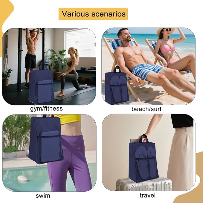 MOGARBRO Shoe Bags for Travel Storage Bag Organizer Bags Travel Accessories Must Haves Shoe Organizer Packing Cubes Beach Swim bag Daily Use Storage Travel Essentials Women Men Navy blue