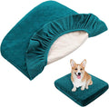 nanbowang Waterproof Dog Bed Covers Replacement Washable Pet Hair Easy to Remove, Dog Pillow Cover Quilted, Pet Bed Cover Lovely Puppy Bed Cover for Dog/Cat (27X36X6 (1pack), Green)