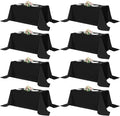sancua Black Tablecloths for 6 Foot Rectangle Tables, 8 Pack 90x132 Inch Rectangular - Washable Polyester Fabric Table Cloth, Reusable Table Covers for Wedding Party, Birthday, Banquet Reception