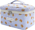 Large Makeup Bag, Cute Cosmetic Bag for Women Girls, Floral Coquette Aesthetic Toiletry Bag, Travel Make Up Organizer Bag (Sheep Print）