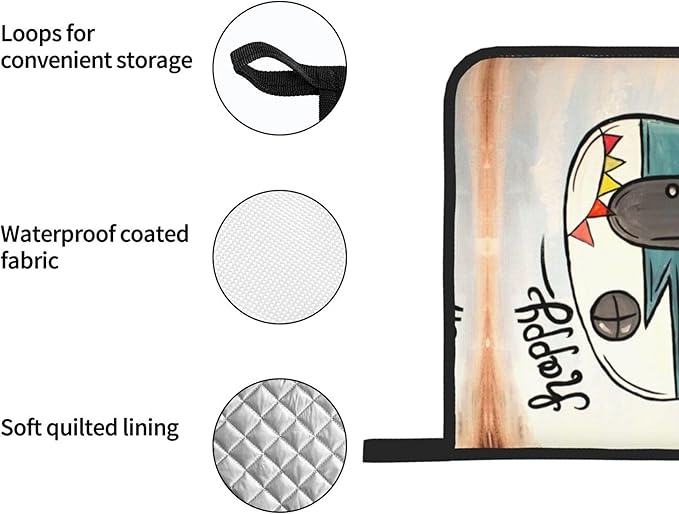 Happy Camper Oven Mitts and Pot Holders Sets of 4,Resistant Hot Pads with Polyester Non-Slip BBQ Gloves for Kitchen,Cooking,Baking,Grilling