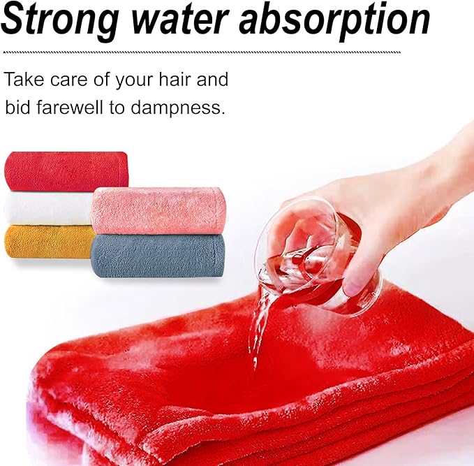 AGKXHDEC1 Pack Double Layer Microfiber Towel, Hair Turbans for Wet Hair, Drying Hair Wrap for Women(Red)