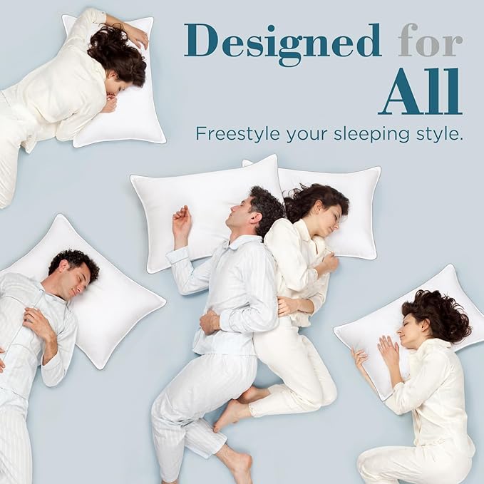 viewstar Bed Pillows Queen Size Set of 2, Hotel Quality, Down Alternative Big Pillow for Back, Stomach or Side Sleepers, Firm