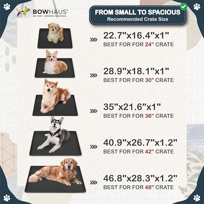 BOWHAUS 28.9-Inch Dog Crate Pan Replacement, Sturdy, Waterproof Plastic Tray for 30-Inch Pet, Rabbit Ferret Critter Kennels, Versatile Pan and Easy to Clean