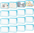YedsIntu 16 Pieces Clear Cosmetic Bags, PVC Clear Pouch with Zipper TSA Approved Toiletry Bag for Travelling, Waterproof Transparent Travel Makeup Cosmetic Organizer Case for Men and Women (Blue-M)