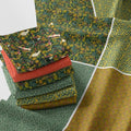 Tropical Patchwork Fabric Panel 100x155 cm – 100% Cotton Satin, 6 Coordinated Botanical & Bird Prints on One Continuous Sheet (Wild Tropics, 6pcs 50x50cm)