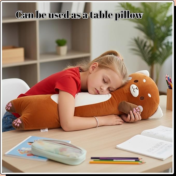 Shuoopen Red Panda Stuffed Animal Pillow - Long Red Panda Plush Toy, Super Soft Hugging Pillow for Kids & Adults, Gift for Christmas & Home Decor (90cm/35.4inch)