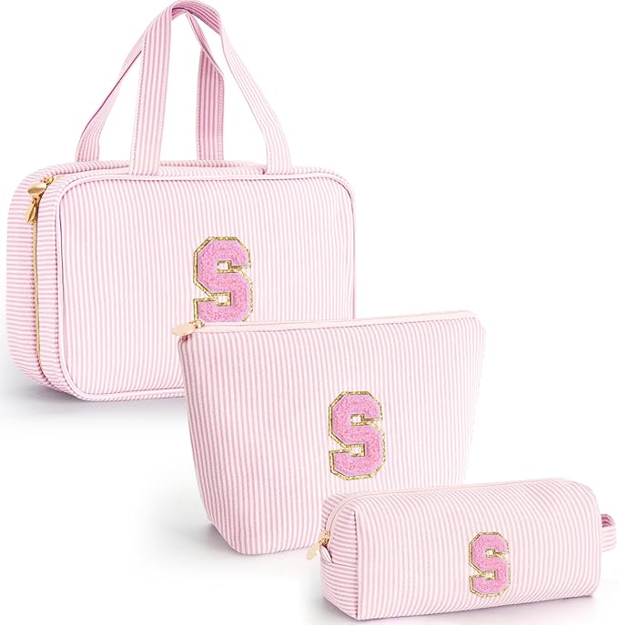 Fystdtote Valentines Day Gifts for Teenage Girls Birthday Gift for Girls Toiletry Makeup Bag Cosmetic Bag Teacher Gifts for 3 4 5 6 7 8 9 10 11 12 13 Year Old Girl Christmas Gift for Women - Pink S