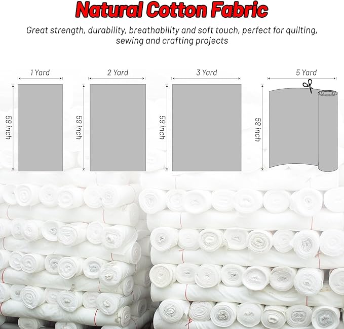 Cotton Fabric Natural Cotton Poplin Fabric by The Yard 100% Cotton, 59 Inches Wide Soft Embroidery Fabric Material for Quilting, Sewing, Crafts, Binding, Backing and Lining (Navy, 3 Yard)