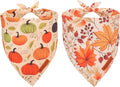 ADOGGYGO Fall Dog Bandana, Pumpkin Maple Leaf Autumn Thanksgiving Pet Scarf, Adjustable Fit Fall Bandanas for X-Large Dogs Pets (X-Large)