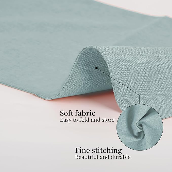 Placemats Set of 6 Linen Type Fabric Cloth Placemats, 19 x 13 Inch Double Layered Thick Wrinkle Free Heat Resistant Table Place, for Dining, Kitchen, Party (Light Gray, 48 * 33cm)