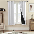 Rutterllow 100% Blackout 330 GSM Curtain 2 Panels, Heat and Full Light Blocking Drapes with Grommets for Bedroom,Thermal Insulated Window Treatment Drapes for Living Room(Greyish White,52x63inch)