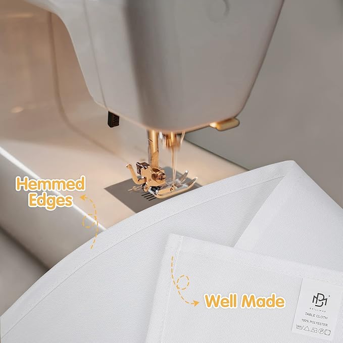 BRILLMAX 10 Pack White Tablecloths for 8 Foot Rectangle Tables 60 x 126 Inch - 8ft Rectangular Bulk Linen Polyester Fabric Washable Cloth Cover for Wedding Reception Banquet Birthday Party