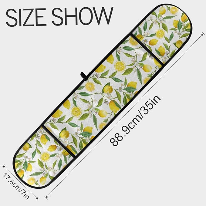 Long Double Oven Mitt for Baking Heat Resistant Quilted Double Oven Glove (Lemon)