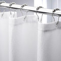 AmazerBath Waffle Shower Curtain White, Stall Shower Curtain 36x78 Inches, 240GSM Heavy Duty Fabric, Hotel Quality, Bathroom Accessories