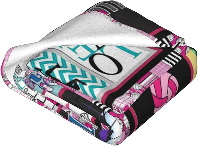 Volleyball Blanket Volleyball Throw Blanket Soft Fleece Flannel Bedding Sports Gifts for Women Girls Lovers Adults Stuff Plush for Couch Sofa Bed Room Decor 50"X60"