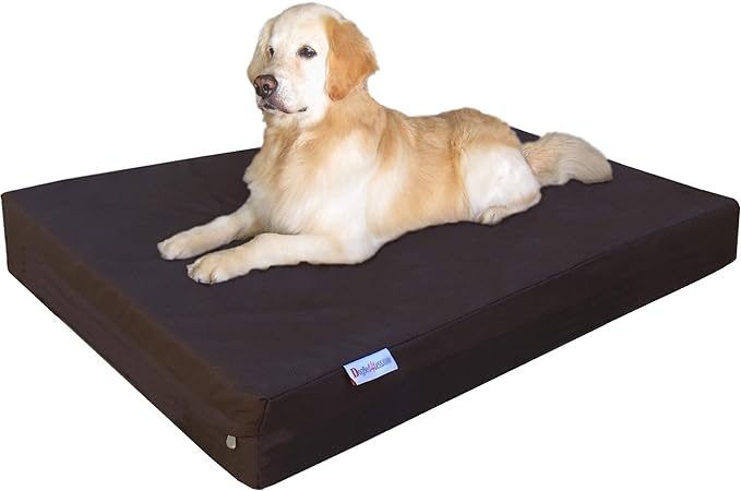 Dogbed4less Orthopedic Dog Bed with Memory Foam for Pet, Waterproof Liner with Durable Nylon Blue or Brown External Cover, 7 Sizes. (Ballistic in Brown, Extra Extra Large 55" Length X 37" Width)