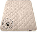 Paw Inspired Washable Padded Crate Mats for Dogs | 47” x 29” Pad, Fits 48-inch Kennels | Leakproof, Waterproof Bottom, Plush Pet Beds (Tan)