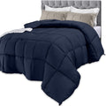 Utopia Bedding Comforters Twin Size, All Season Duvet Insert, Down Alternative Box Stitched Bed Comforter with Corner Tabs, Machine Washable (Navy)