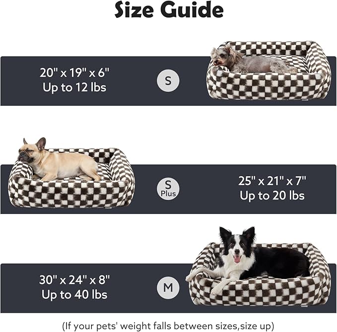 JOEJOY Large Dog Beds Large Sized Dog, Rectangle Washable Orthopedic Corduroy Fleece Pet Bed with Removable Zipper Cover, Cute Soft Calming Puppy Bed with Non Skid Bottom