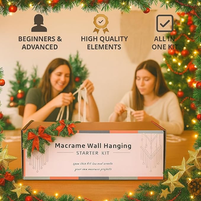 MIGO Creates DIY Macrame Kit for Beginners with 9 Macrame Projects Ebook, 115 Pcs Macrame Supplies & 220yd Cotton Yarn | Create Unique Bohemian Decor Craft Projects! Perfect DIY Crafts for Adults!