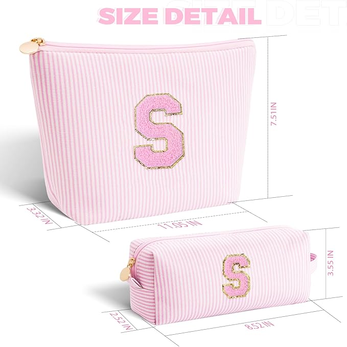 Btffitting Gifts for Girls Teens Kids - Birthday Gift for Daughter Sister Her,Travel Essentials,Teen Girl Essentials,Cute Trendy Stuff Makeup Bag Set Cosmetic Bag - Pink,S