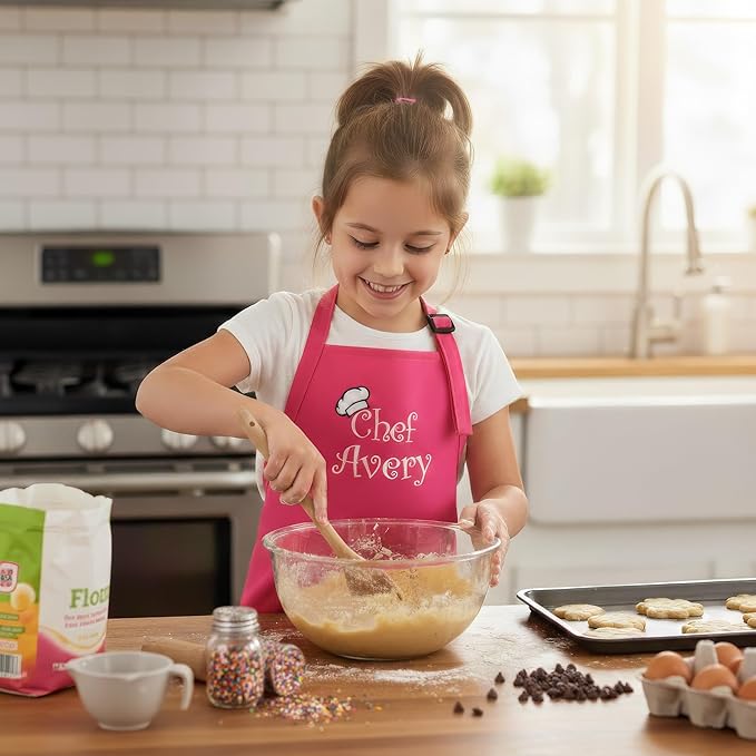 Personalized Kids Apron | Kid or Toddler Apron Sizes | Choice of Color and Thread