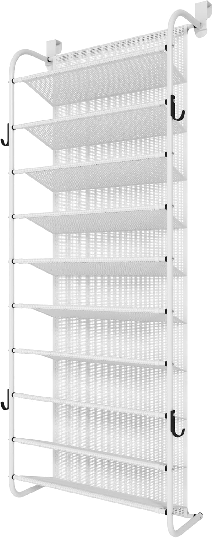 MUOU 10 Tier Shoe rack Hanging Shoe Storage the door shoe rack for Closet Pantry Over The Door Shoe Organizer Wall Floating Shelves (White, 10 Tier)