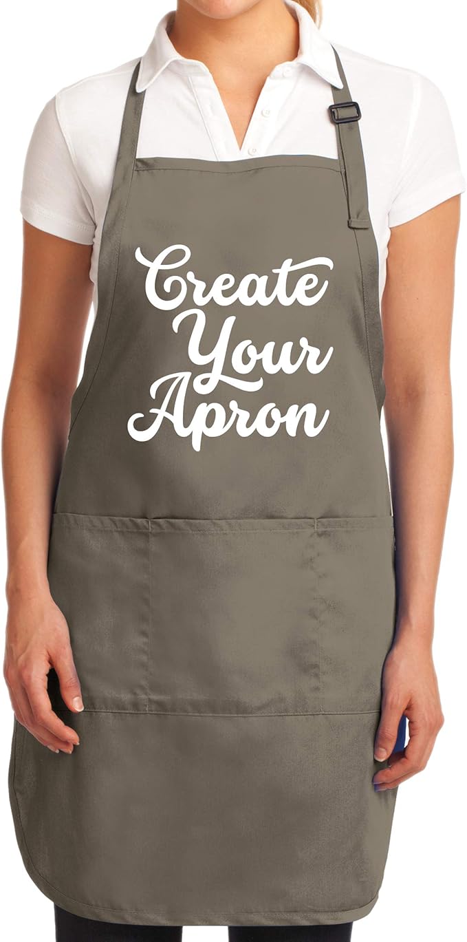 TEEAMORE Custom Aprons for Women Men Add Your Text Personalized Chef Kitchen Apron