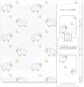 SwaddleDesigns Cotton Muslin Swaddle Blanket, Receiving Blanket for Boys & Girls, Best Shower Gift, 46x46 inches, Little Lambs, Sterling