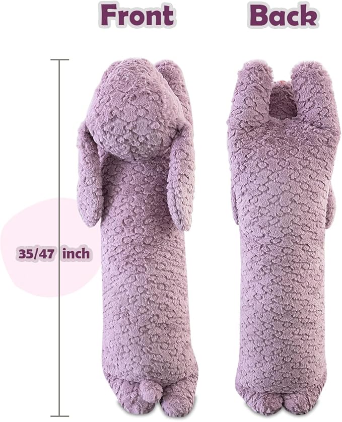 Hofun4U Rabbit Plush Pillow, Rabbit Stuffed Animal, Bunny Plush Long Pillow Christmas Valentine's Gift for Kids Adults (35 inch)
