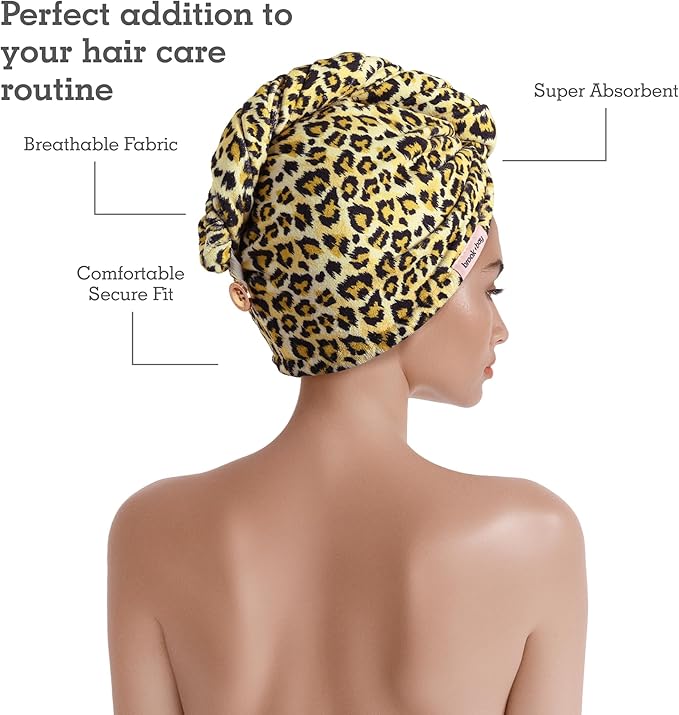 Brook + Bay Microfiber Hair Towel Wrap - Quick-Dry Absorption & Microfiber Towel - Anti-Frizz Styling & Hair Plop Technique