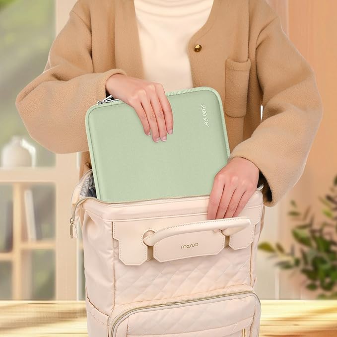 MOSISO Laptop Case 13 inch, 13 inch Laptop Sleeve Bag Compatible with MacBook Air 13 M4 M3 M2 M1 2025-2018 / Pro 13 M2 M1 2025-2016, Neoprene Computer Sleeve Bag with Small Case, Sage Green