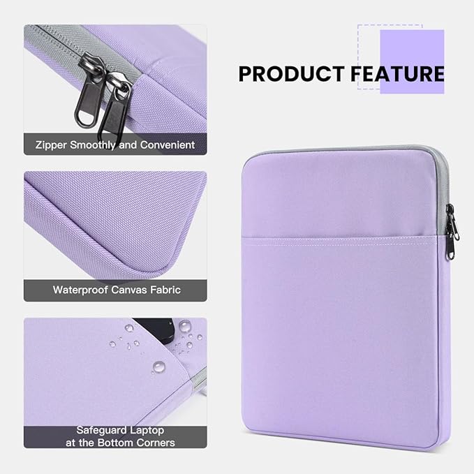 6-7 inch Kindle Paperwhite Sleeve for Kindle Paperwhite 6.8"/ Kindle 6 11th 2022, Fire HD 7, Kobo Clara 2E e-Reader 6" Sleeve Bag, Purple