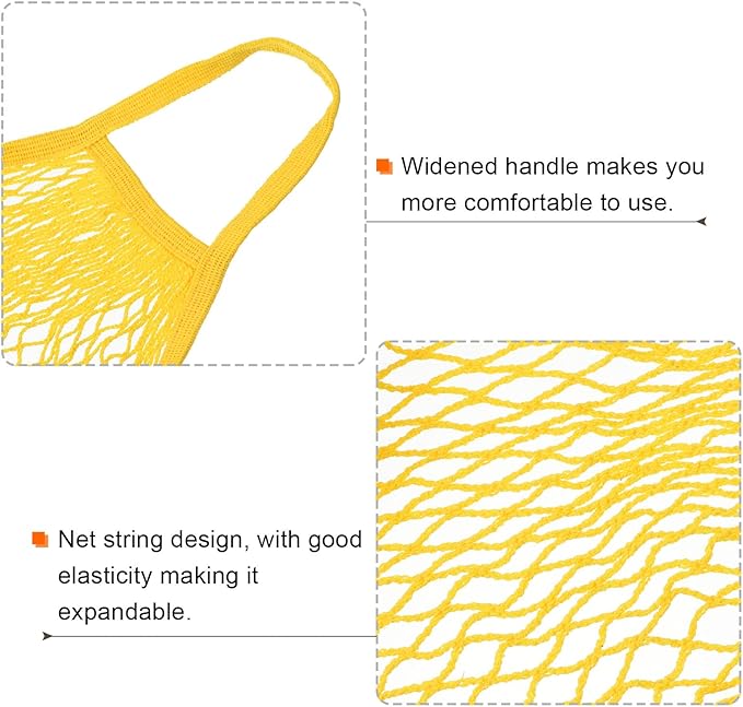 MECCANIXITY Cotton Mesh Bag Reusable Washable Mesh Net String Grocery Bags Organizer for Fruits Vegetables Shopping