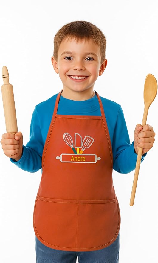 Kids Apron Customized With Name, Baker Apron, Baking, Cooking