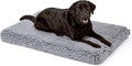 PELZIN Stoutwool 4" Indestructible Dog Bed - Orthopedic Chew Proof Dog Crate Pad - Fluffy Kennel Mat for Aggressive Chewers - Ideal for Large Breeds & Fits 42-Inch Crate - 41"x27", Charcoal