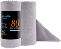 Jessy Home 80 Pack Microfiber Cleaning Cloth Roll Reusable Paper Towels 12"x12" Tear Away Cloth, Microfiber Towels for Cars, Wash Cloths, Lint Free Rags for House, Kitchen,Window,Cleaning Supplies