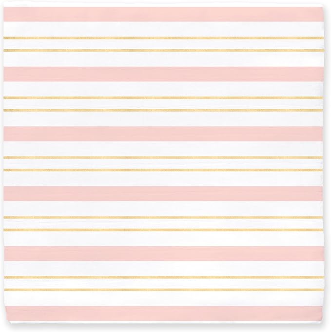 SwaddleDesigns Cotton Muslin Swaddle Blanket, Receiving Blanket for Baby Girls, Best Registry Gift, 46x46 inches, Pink Serenity Stripes