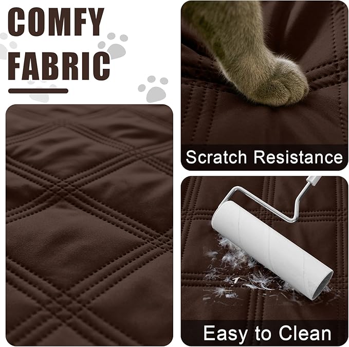Smiry Waterproof Dog Bed Cover Blanket 40x80, Soft Reversible Pet Blanket, Washable Leakproof Cats Dogs Couch Cover for Sofa, Couch, Furniture, Lattice, Chocolate/Beige