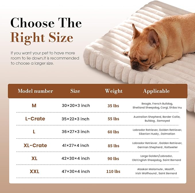 Cozila Dog Beds for Extra Large Sized Dog, Orthopedic Pet Bed with Waterproof Lining, Soft Short Plush Surface & Egg Crate Foam, Machine Washable Pet Mat with Removable Cover & Anti Slip Bottom
