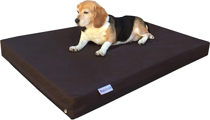 Dogbed4less Orthopedic Dog Bed with Memory Foam for Pet, Waterproof Liner with Durable Nylon and Bonus Microsuede Antislip External Covers (Ballistic in Seal Brown, Large 41" Length X 27" Width)