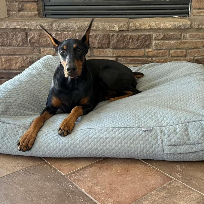 4Knines Luxury Dog Bed Cover – Waterproof Cover for Dog Bed – Heavy Duty Quilted Material – Durable, Machine Washable – USA Based Brand – Medium (Fog)