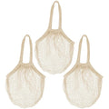 Zyzhogar 3 Pack Cotton Mesh Grocery Bags,Reusable Grocery Net Bags Washable Fruit and Vegetable Storage Bag Long Handle Net Tote Shopping Bags for Farmers Market, Grocery,Shoping or Trip,Beige